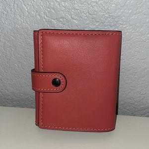Coach Bright Coral small trifold wallet